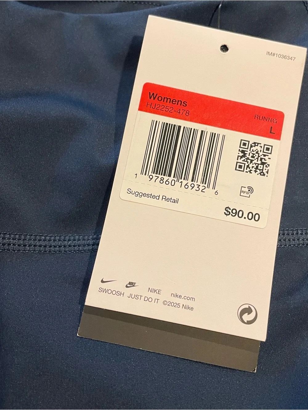 Nike Swift midnight blue high rise 7/8 pocket leggings Women Large NWT
